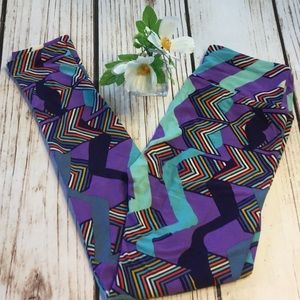💚Geometric purple & mint soft NWT LLR one size